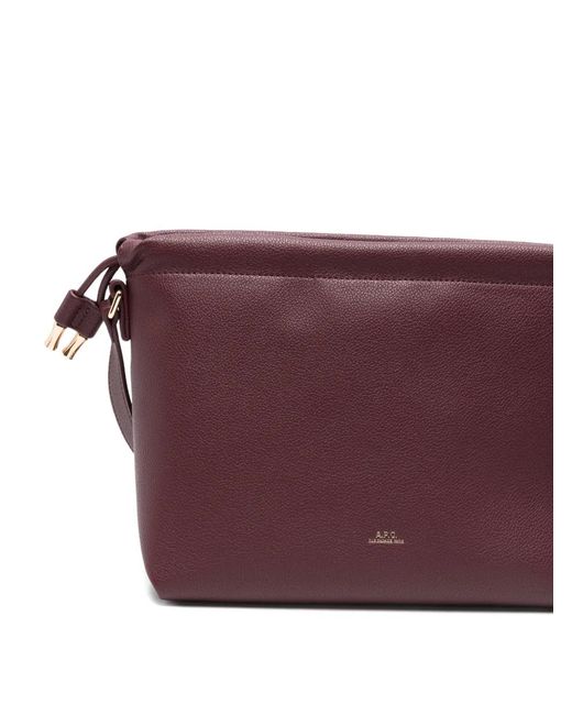 A.P.C. Purple Logo-Print Shoulder Bag