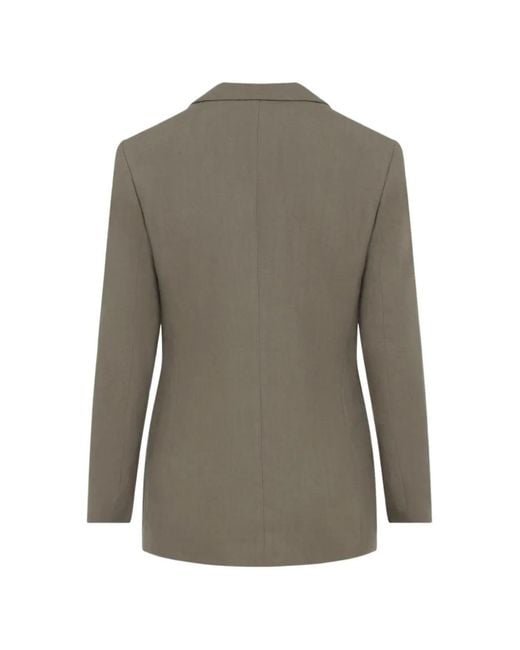 Giorgio Armani Gray Single-Button Linen Jacket