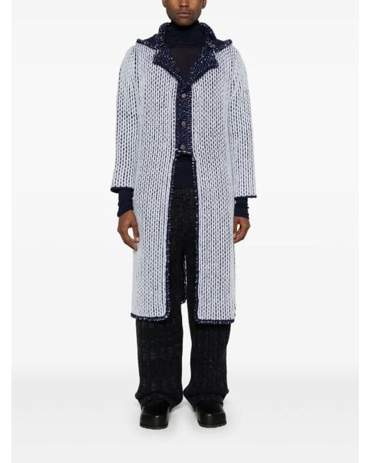 Isa Boulder Blue Dash Covert Coat for men