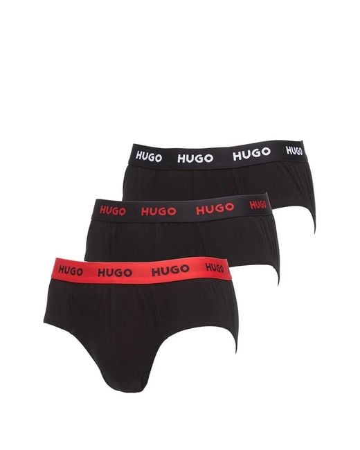 HUGO Black Logo Hip Briefs for men