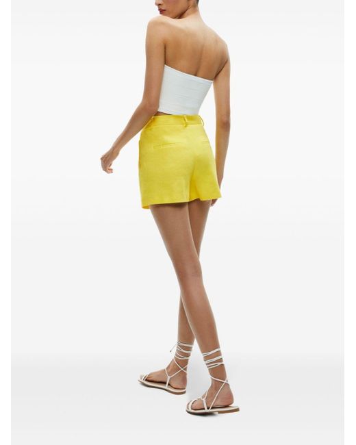 Alice + Olivia Yellow Conry Pleated Shorts