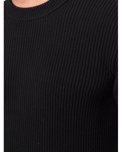 Nuur Black Round Neck Knit Jumper for men
