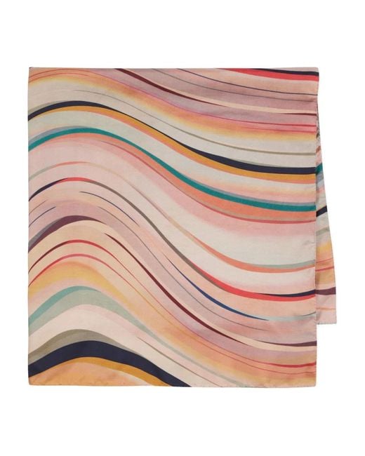 Paul Smith Pink Striped Wavy Scarf