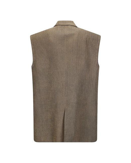 Uma Wang Brown Kaiwan Herringbone Jacket
