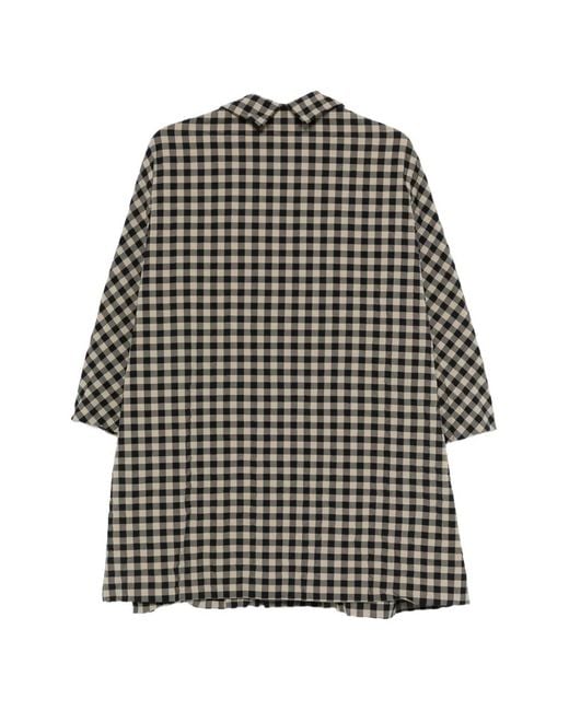 Daniela Gregis Black Checked Coat