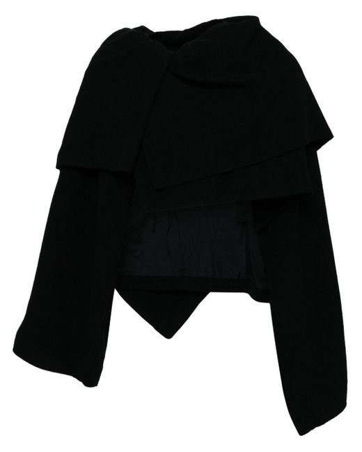 Y's Yohji Yamamoto Black Gathered Cape