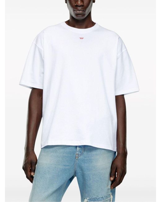 DIESEL White T-Boxt-D T-Shirt mit Logo-Patch