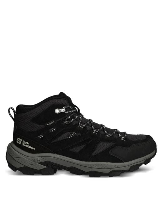 Jack Wolfskin Black Vojo Tour Texapore Mid Lace-Up Performance Sneakers for men