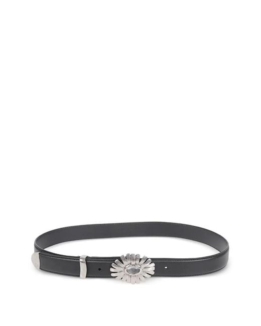 Ermanno Scervino White Flower Buckle Belt