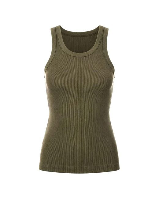 Vince Green Ribbed-Knit Tank Top