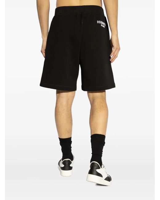 DSquared² Black Logo-Embroidered Shorts for men
