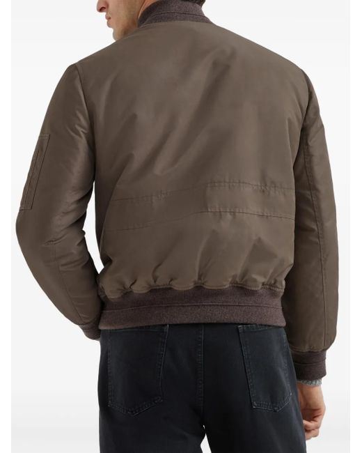 メンズ Brunello Cucinelli ジップアップ ボンバージャケット Brown