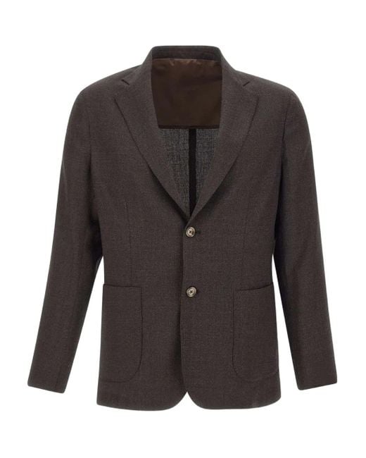 Barba Napoli Black Single-Breasted Blazer for men