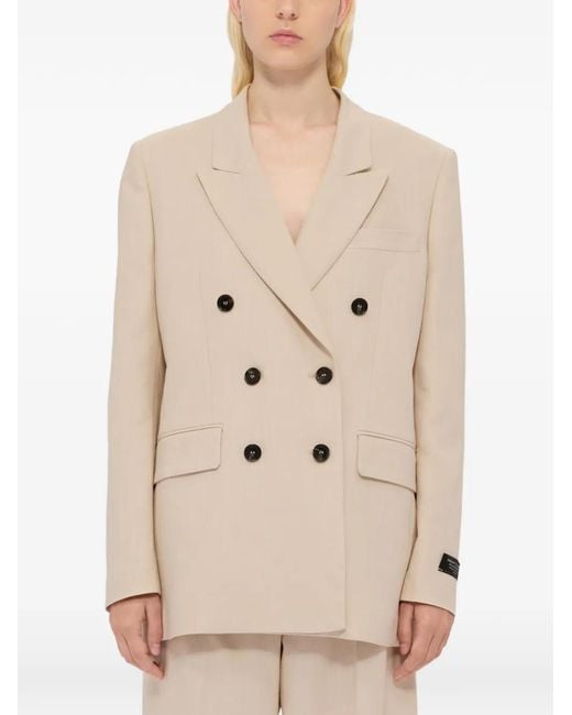 MSGM Natural Double-Breasted Blazer