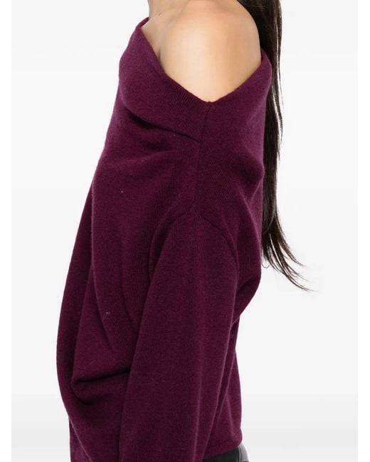 The Sei Purple Asymmetric Draped Jumper