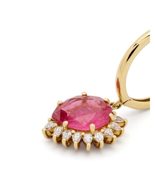 Pascale Monvoisin Pink 18Kt Sun Nº2 Diamond And Tourmaline Single Earring