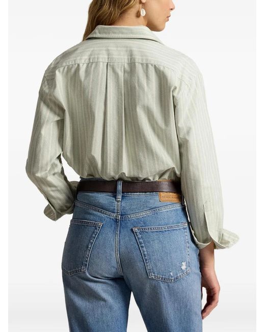 Polo Ralph Lauren White Striped Long-Sleeve Shirt