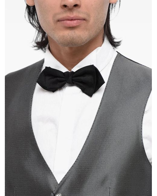 Corneliani Gray Embroidered Silk Waistcoat for men