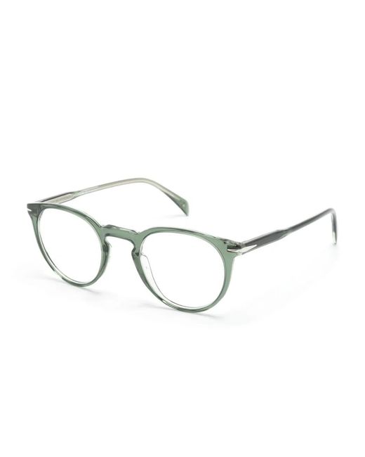 David Beckham Green Transparent Round-Frame Glasses for men