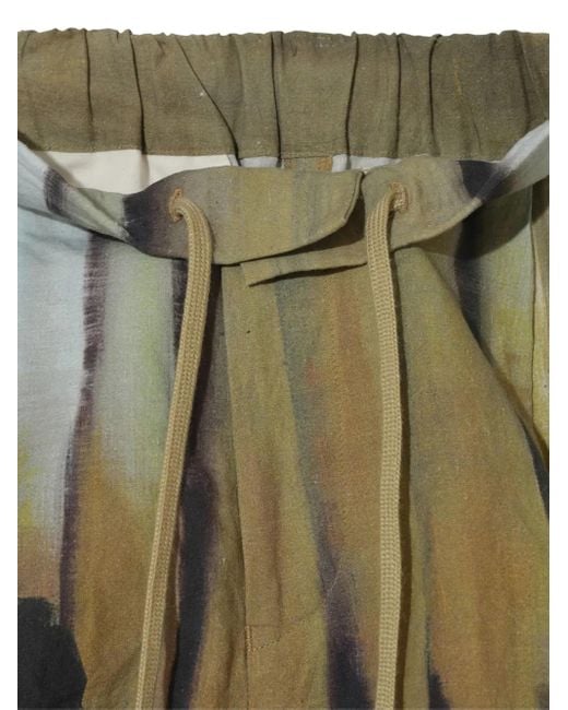 Undercover Green Elasticated Printed Shorts