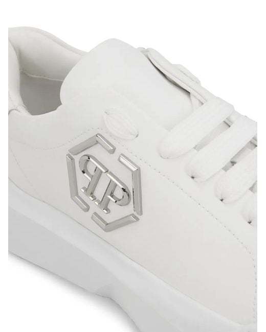 Philipp Plein White Godzilla Runner Hexagon Sneakers