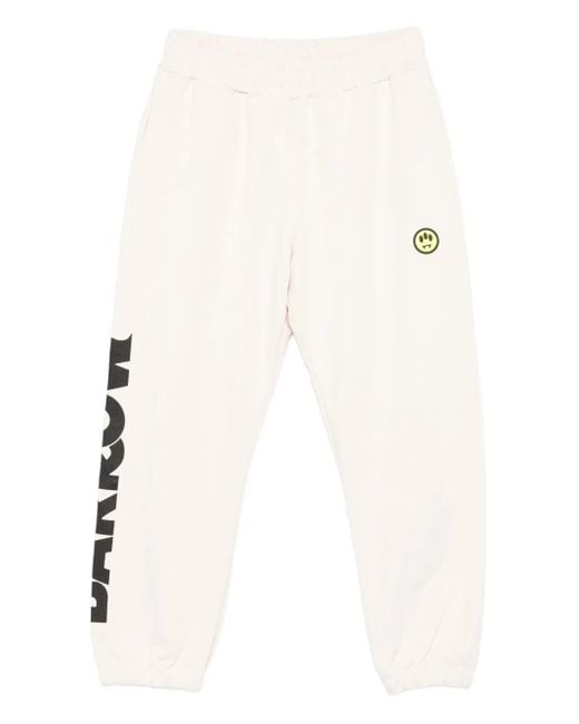 Barrow White Logo-Print Trackpants