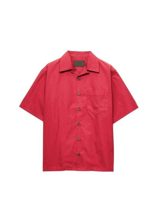Prada Red Breast-Pocket Button Shirt for men