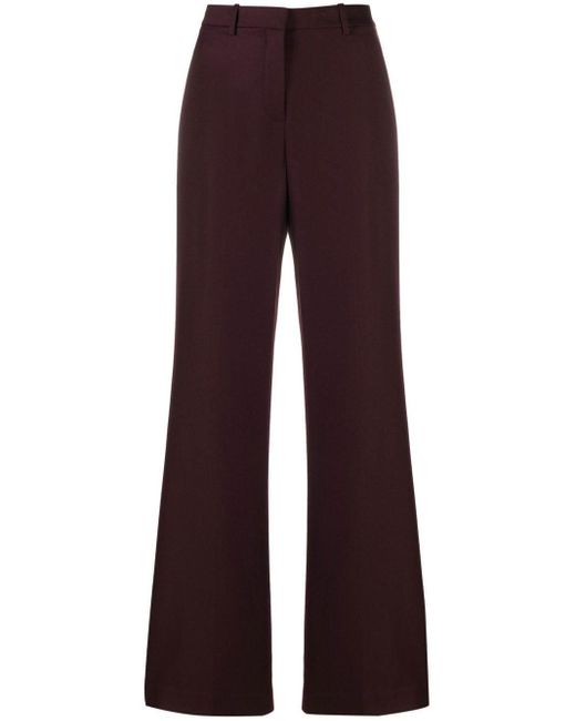 Theory Wide-leg High-waisted Trousers in Purple | Lyst