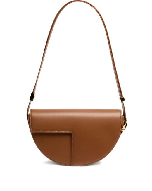 Bolso de hombro Le de piel con forma de media luna Patou de color Brown
