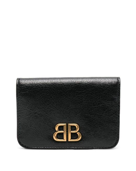 Balenciaga Black Monaco-motif Leather Wallet