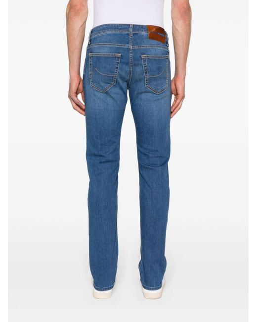 Jacob Cohen Blue Mid-rise Straight-leg Jeans for men
