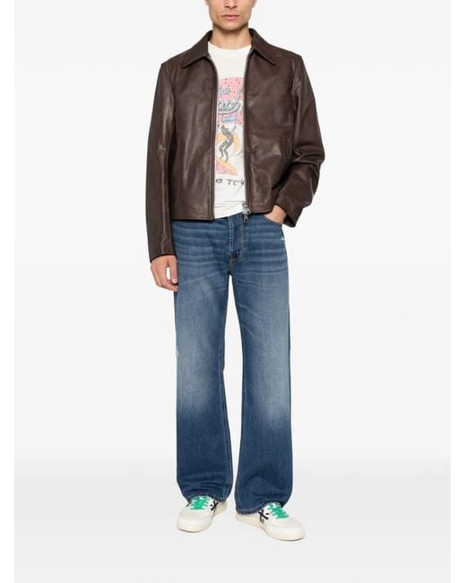 DIESEL Blue Faded Whiskered Jeans for men