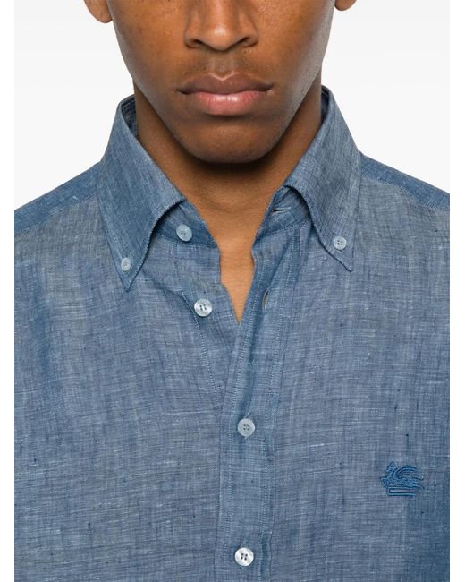 Camicia Classica di Etro in Blue da Uomo