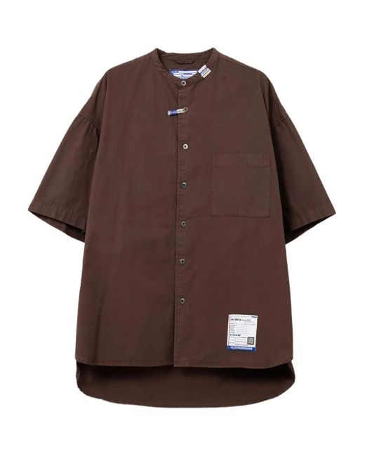 in・stru(men-tal) Brown Half-Sleeve Button Shirt for men