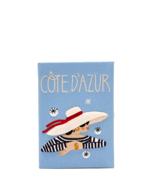 Olympia Le-Tan Small Embroidered Clutch Bag in Blue Lyst UK