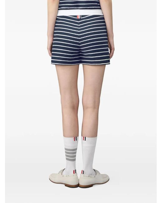 Thom Browne Blue Striped Shorts