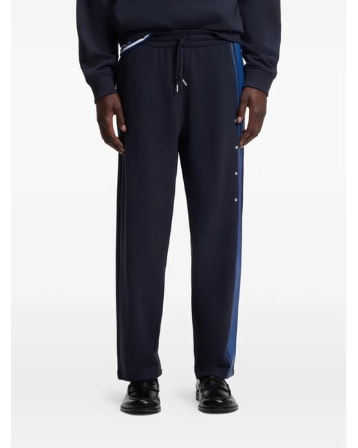 HUGO Blue Elastic-Waistband Track Pants for men