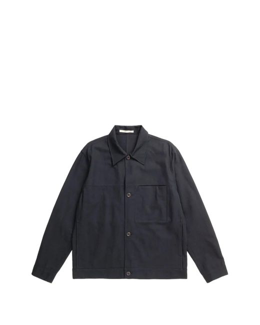 Norse Projects Blue Arresskov Windstopper Button-Down Pocket-Detail Overshirt for men