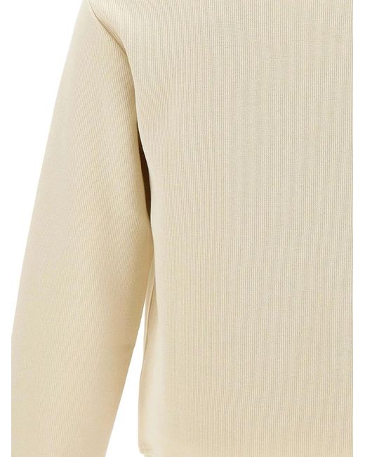 EA7 White Logo-Patch Ribbed-Finish Sweater for men