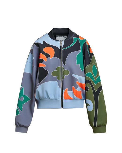 Essentiel Antwerp Blue Kiva Graphic-Print Jacket