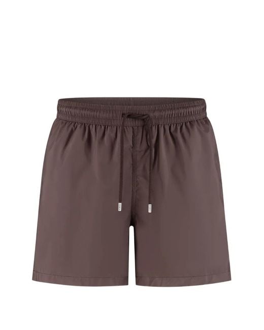 Fedeli Purple Madeira Drawstring Fish-Clip Swim Shorts for men