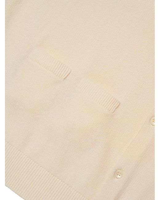 Woolrich Natural Pique-Knit Crew-Neck Cardigan