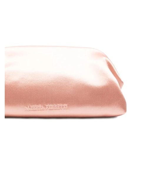 Alberta Ferretti スモール サテンクラッチバッグ Pink