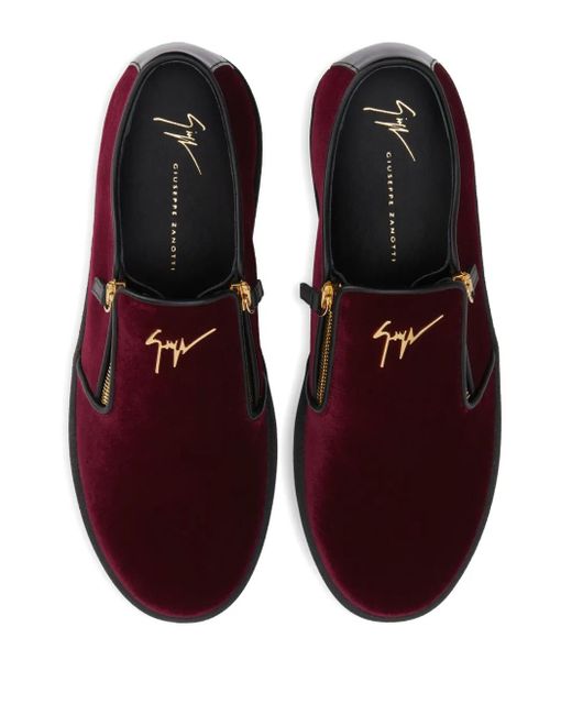 Giuseppe Zanotti Brown Gz-Kobe Signature-Detail Zipped Slip-Ons for men