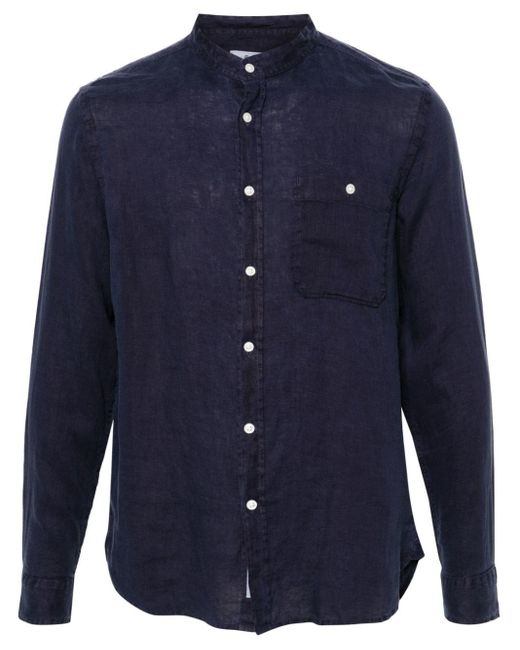 Woolrich Langärmeliges Hemd aus Leinen in Blue für Herren