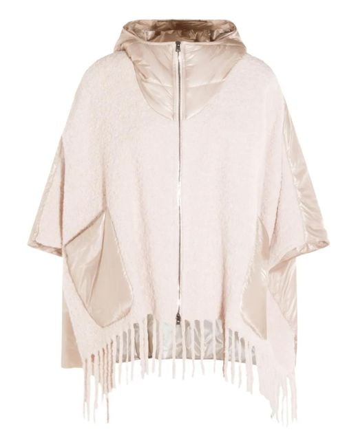 Herno Cape Met Capuchon in het Pink