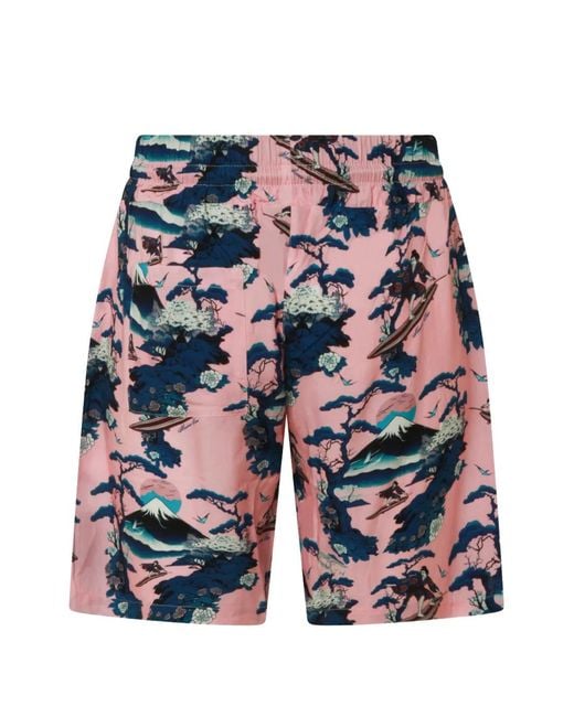 Mauna Kea Blue Patterned Drawstring Shorts for men