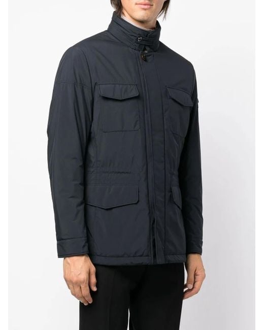 Moorer Blue Button-Fastening Long-Sleeve Jacket for men
