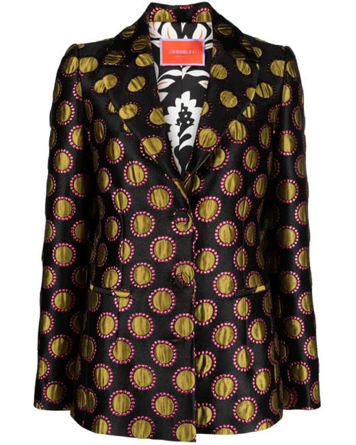 LaDoubleJ Black 24/7 Patterned-Jacquard Jacket