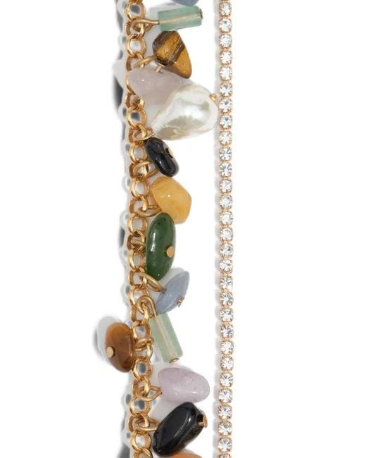 Bimba Y Lola Metallic Stone-Charm Double-Strand Bracelet